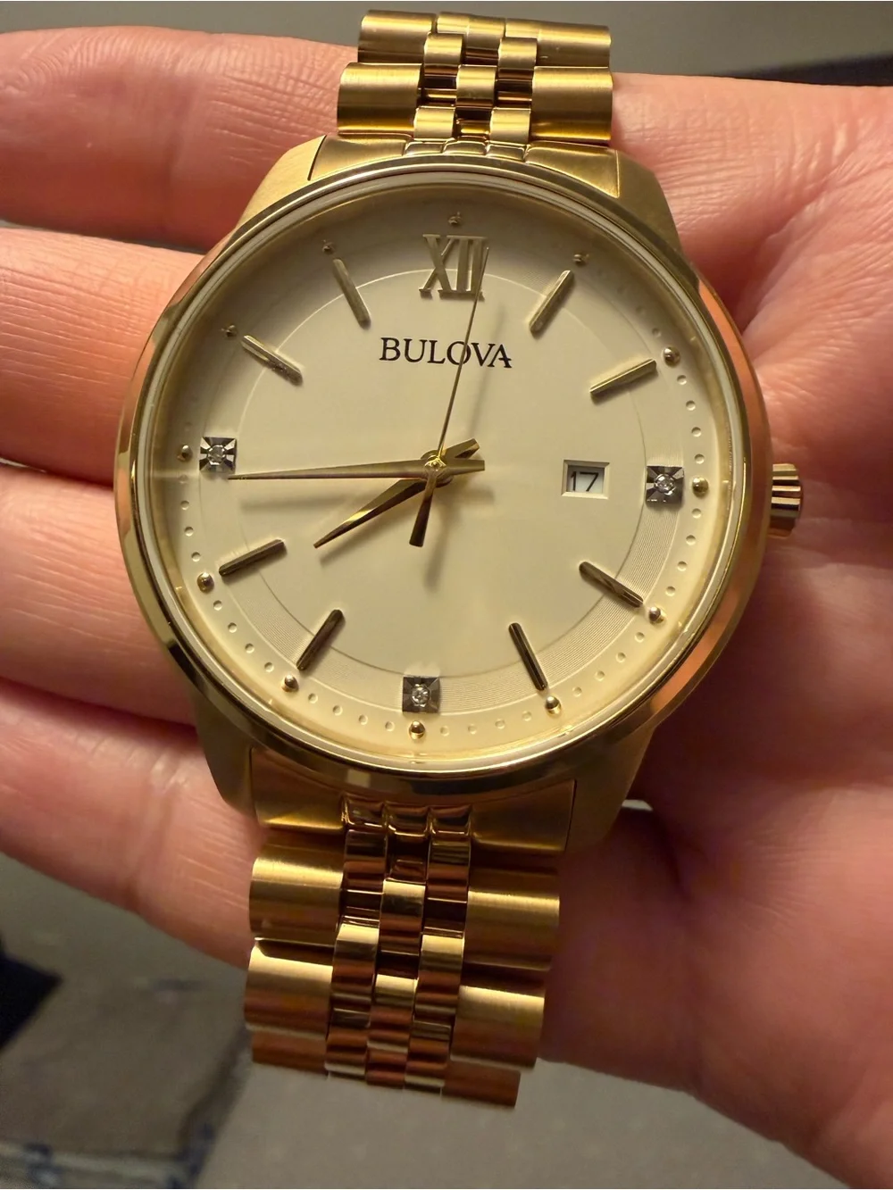 Bulova Gold and Cream Men's Dress Watch
